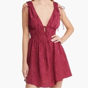 For Love & Lemons Janet Floral Jacquard Minidress